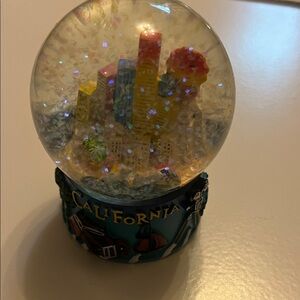 California Snow Globe with Colorful Cityscape